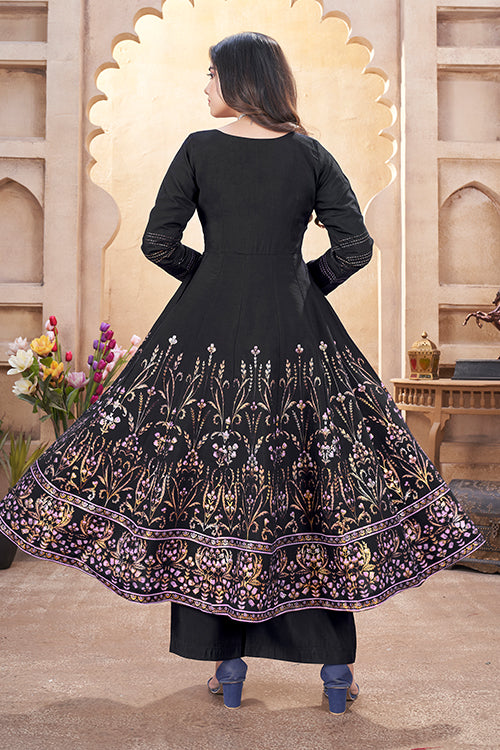 Black Foil Print Festival, Salwar Suit Ready to Wear